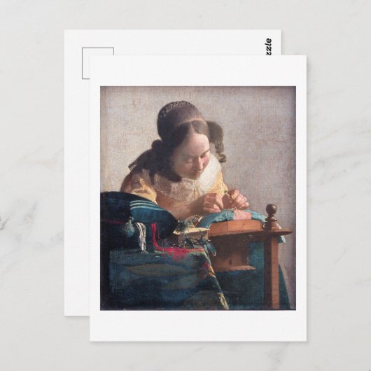 The Lacemaker, Johannes Vermeer, 1669-1670 Briefkaart (Voorkant / Achterkant)