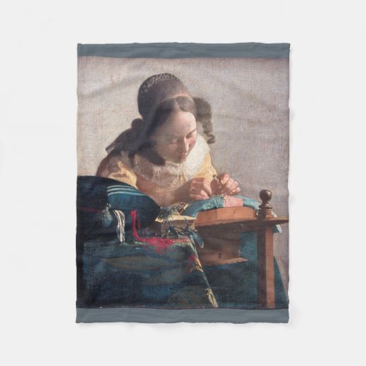 The Lacemaker, Johannes Vermeer, 1669-1670 Fleece Deken (Voorkant)