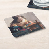 The Lacemaker, Johannes Vermeer, 1669-1670 Kartonnen Onderzetters (Schuin)