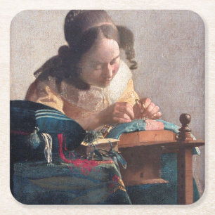 The Lacemaker, Johannes Vermeer, 1669-1670 Kartonnen Onderzetters
