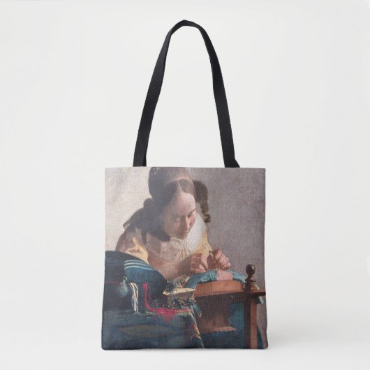 The Lacemaker, Johannes Vermeer, 1669-1670 Tote Bag (Voorkant)