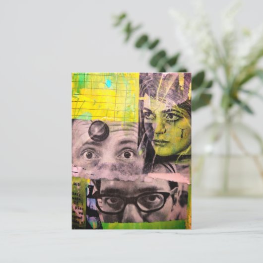 The Lady and the Doctors Mixed Media Collage Briefkaart (Staand voorkant)