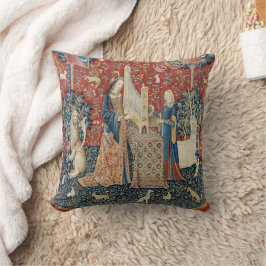 The Lady and the Unicorn (Hearing) Throw Pillow Kussen