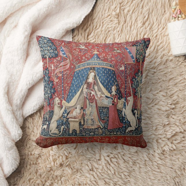 The Lady and the Unicorn (One Desire) Throw Pillow Kussen (Deken)