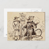 The Lady en de tijger door Clifford K. Berryman Briefkaart (Voorkant / Achterkant)