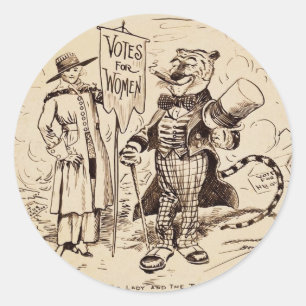 The Lady en de tijger door Clifford K. Berryman Ronde Sticker