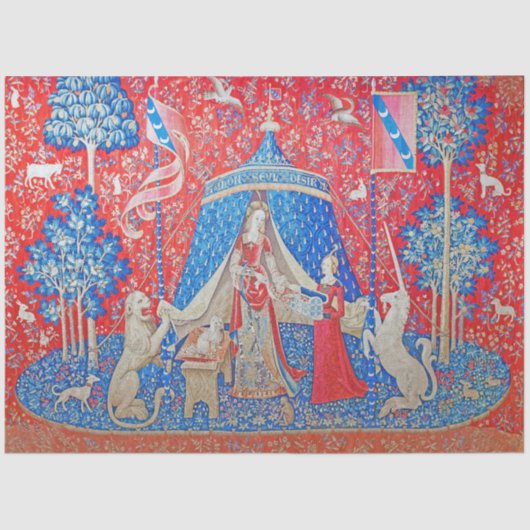 The Lady en de Unicorn/A Mon Seul Desir Tissuepapier (Voorkant)