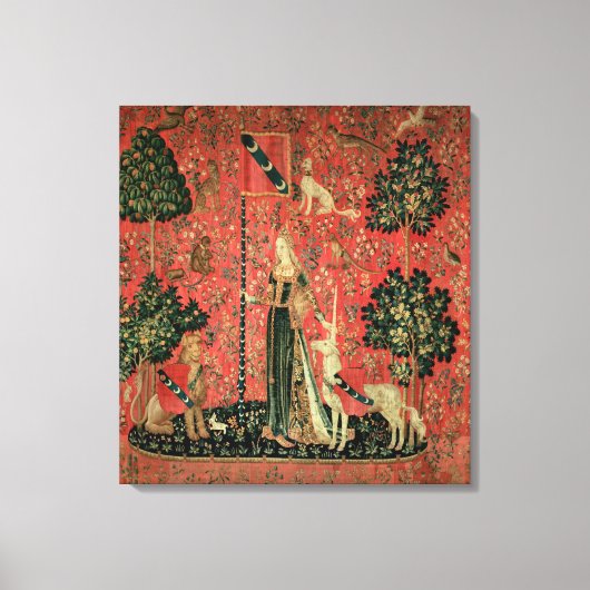 The Lady en de Unicorn: "Aanraking" Canvas Afdruk (Voorkant)