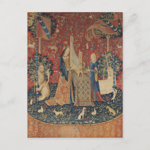 The Lady en de Unicorn: 'Hoorzitting' Briefkaart