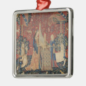 The Lady en de Unicorn: 'Hoorzitting' Metalen Ornament (Links)