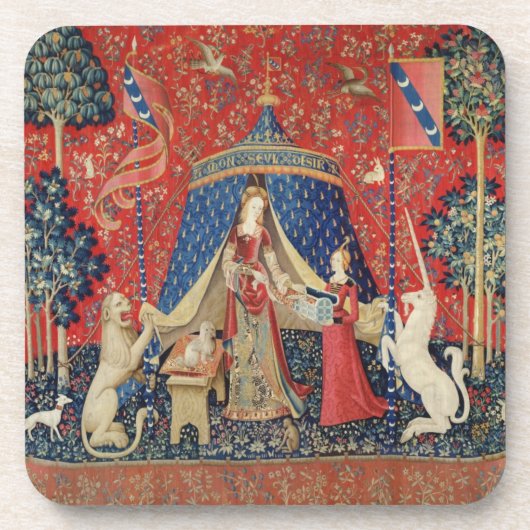 The Lady en de Unicorn: "Naar mijn enige wens" Onderzetter (Voorkant)