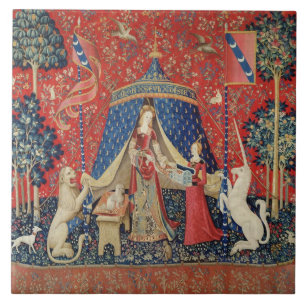 The Lady en de Unicorn: "Naar mijn enige wens" Tegeltje