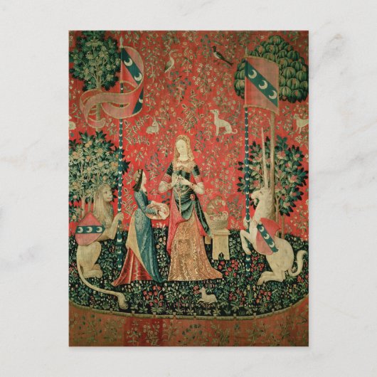 The Lady en de Unicorn: 'Ruik' Briefkaart (Voorkant)