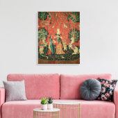 The Lady en de Unicorn: 'Ruik' Canvas Afdruk (Insitu (Woonkamer))