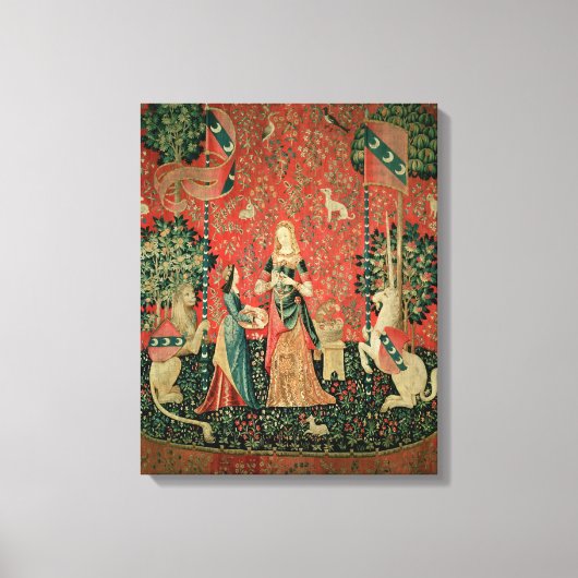 The Lady en de Unicorn: 'Ruik' Canvas Afdruk (Voorkant)