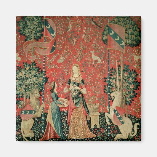 The Lady en de Unicorn: 'Ruik' Magneet (Voorkant)