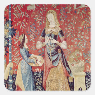 The Lady en de Unicorn: 'Ruik' Vierkante Sticker