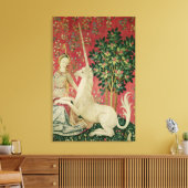 The Lady en de Unicorn: 'Sight' Canvas Afdruk (Insitu (Woonkamer))