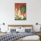 The Lady en de Unicorn: 'Sight' Canvas Afdruk (Insitu (Slaapkamer))