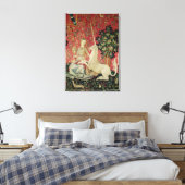 The Lady en de Unicorn: 'Sight' Canvas Afdruk (Insitu (Slaapkamer))