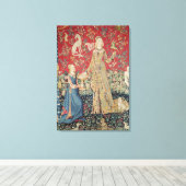 The Lady en de Unicorn: 'Smaak' Canvas Afdruk (Insitu (Houten vloer))