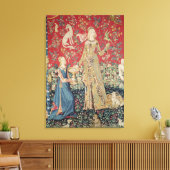 The Lady en de Unicorn: 'Smaak' Canvas Afdruk (Insitu (Woonkamer))