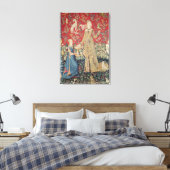 The Lady en de Unicorn: 'Smaak' Canvas Afdruk (Insitu (Slaapkamer))
