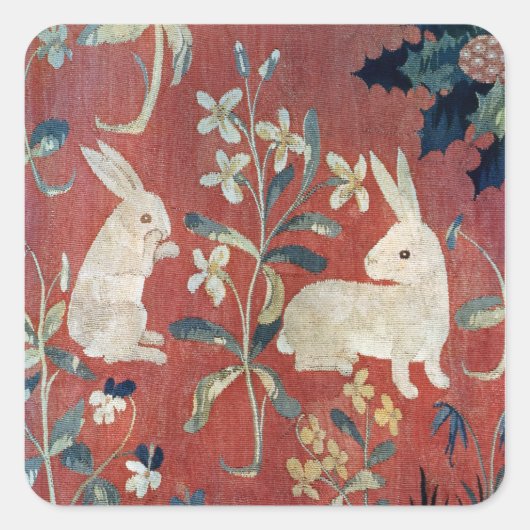 The Lady en de Unicorn: 'Smaak' Vierkante Sticker (Voorkant)