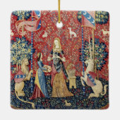 The Lady en de Unicorn, Smell Keramisch Ornament (Achterkant)