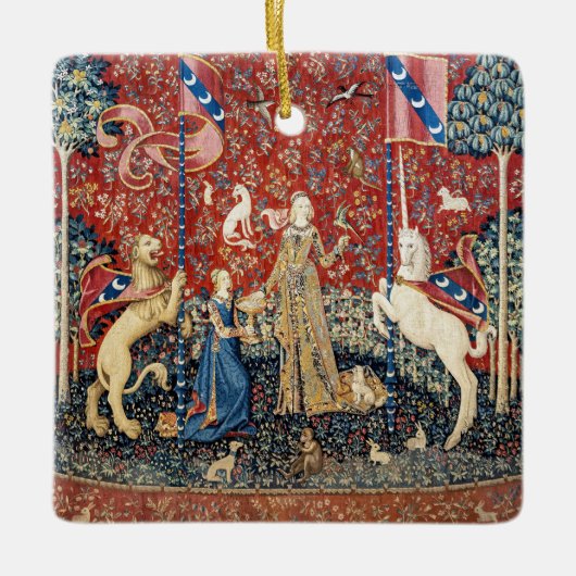 The Lady en de Unicorn, Taste Keramisch Ornament (Voorkant)
