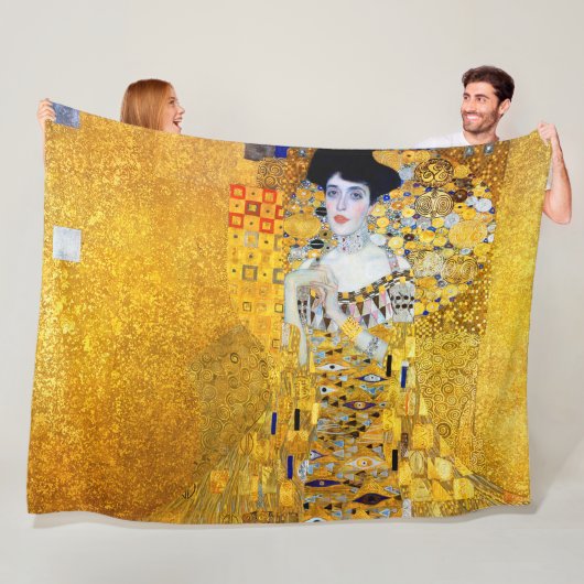 The Lady in Gold, Gustav Klimt Fleece Blanket (In situ)