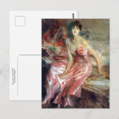 The Lady in Pink (1916) van Giovanni Boldini Briefkaart (Voorkant / Achterkant)