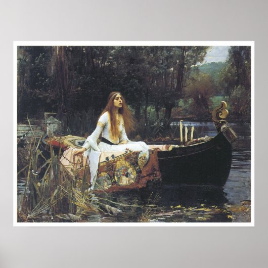 The Lady of Shallot, 1888 John William Waterhouse Poster (Voorkant)