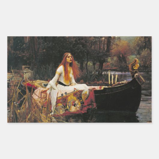 The Lady of Shalott, c. 1888, ingediend door John  Rechthoekige Sticker (Voorkant)