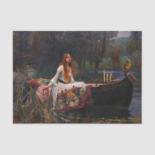 The Lady of Shalott door John William Waterhouse Tissuepapier (Voorkant)