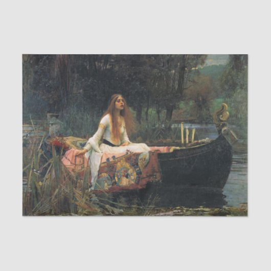 The Lady of Shalott, door John William Waterhouse Tissuepapier (Voorkant)