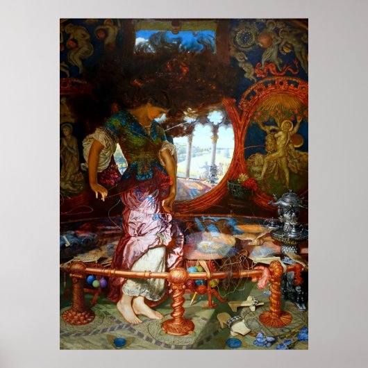 The Lady of Shalott door Pre-Raphaelite William Hu Poster (Voorkant)