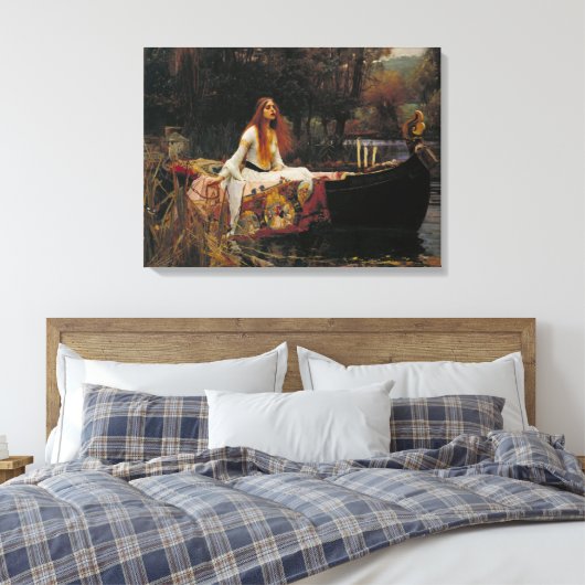 The Lady of Shalott, John William Waterhouse Canvas Afdruk (Insitu (Slaapkamer))