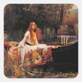 The Lady of Shalott John William Waterhouse Vierkante Sticker