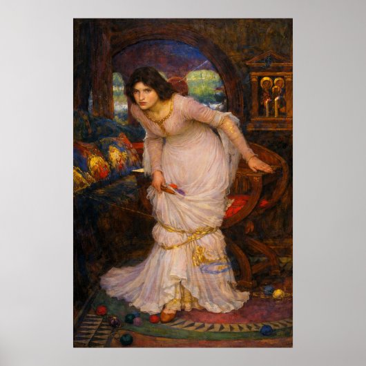 The Lady of Shalott Looking at Lancelot Poster (Voorkant)