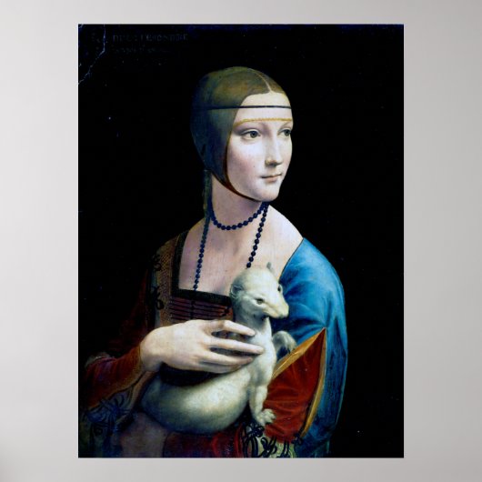 The Lady with an Ermine, Leonardo da Vinci Poster (Voorkant)