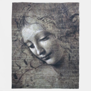 The Lady with Disheveled Hair, Leonardo da Vinci Fleece Deken