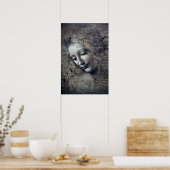 The Lady with Disheveled Hair, Leonardo da Vinci Poster (Keuken)