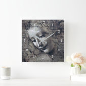 The Lady with Disheveled Hair, Leonardo da Vinci Vierkante Klok (Huis)