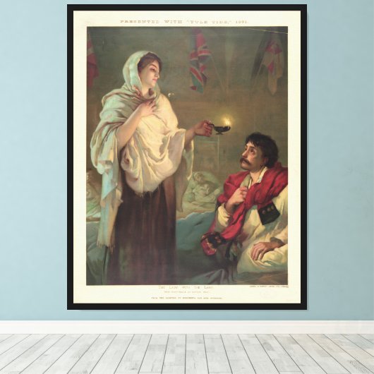 The Lady with the Lamp (Florence Nightingale) Canvas Afdruk (Insitu (Houten vloer))
