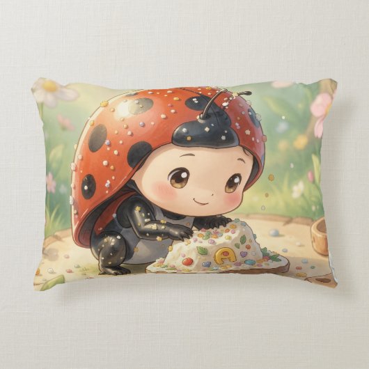 The Ladybug and the Hidden Nectar Kingdom Accent Kussen (Voorkant)