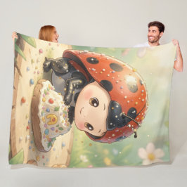 The Ladybug and the Hidden Nectar Kingdom Fleece Deken