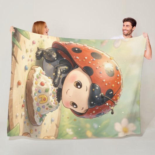 The Ladybug and the Hidden Nectar Kingdom Fleece Deken (In situ)