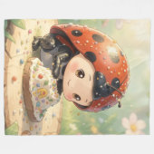 The Ladybug and the Hidden Nectar Kingdom Fleece Deken (Voorkant (Horizontaal))