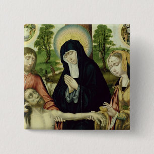 The Lamentation of the Dead Christus, c.1520 Vierkante Button 5,1 Cm
